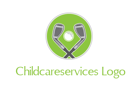ice hockey clubs and ball in circle sports logo
