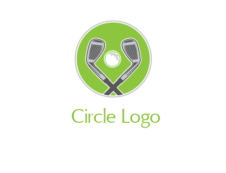 ice hockey clubs and ball in circle sports logo