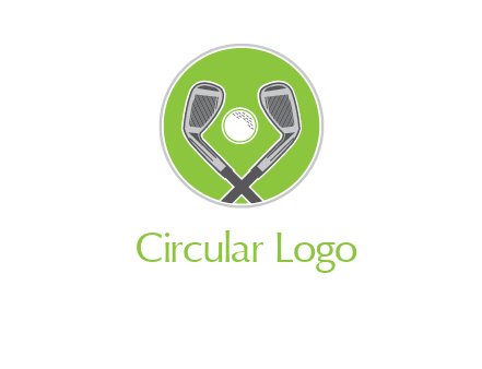 ice hockey clubs and ball in circle sports logo
