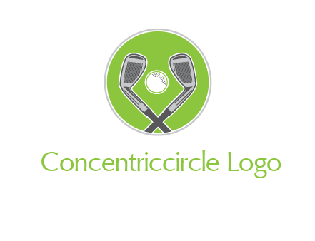 ice hockey clubs and ball in circle sports logo