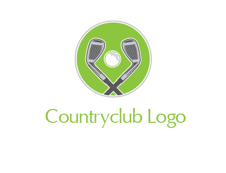 ice hockey clubs and ball in circle sports logo