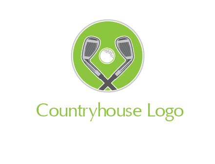 ice hockey clubs and ball in circle sports logo