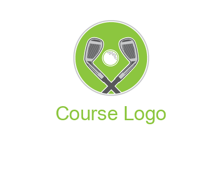 ice hockey clubs and ball in circle sports logo