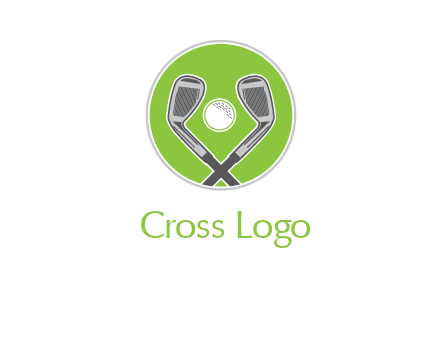ice hockey clubs and ball in circle sports logo