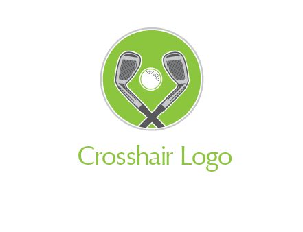 ice hockey clubs and ball in circle sports logo