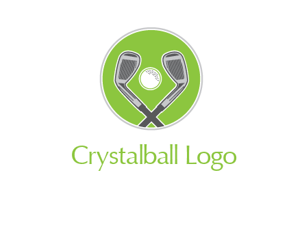 ice hockey clubs and ball in circle sports logo