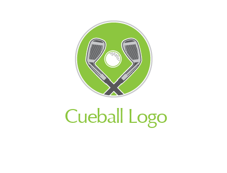 ice hockey clubs and ball in circle sports logo