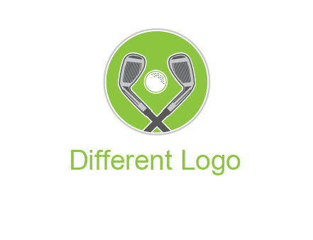ice hockey clubs and ball in circle sports logo