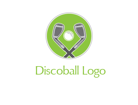 ice hockey clubs and ball in circle sports logo