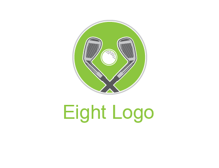 ice hockey clubs and ball in circle sports logo