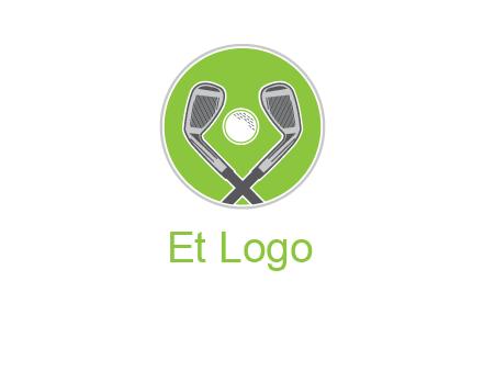 ice hockey clubs and ball in circle sports logo