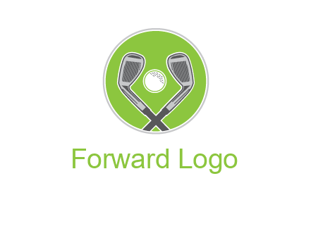 ice hockey clubs and ball in circle sports logo