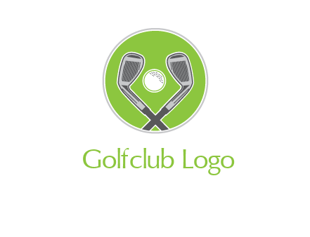 ice hockey clubs and ball in circle sports logo