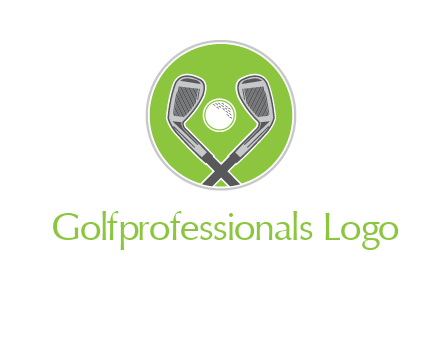 ice hockey clubs and ball in circle sports logo