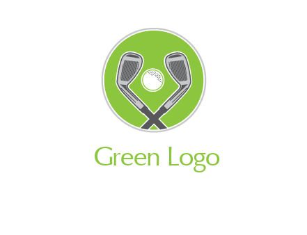 ice hockey clubs and ball in circle sports logo