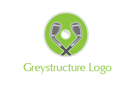 ice hockey clubs and ball in circle sports logo