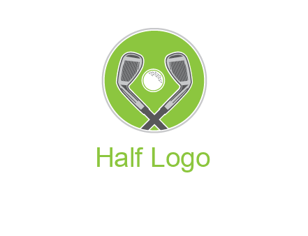 ice hockey clubs and ball in circle sports logo