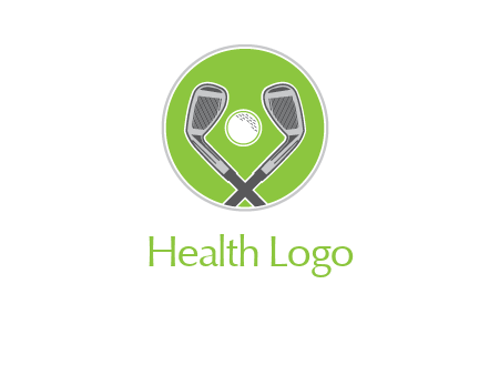 ice hockey clubs and ball in circle sports logo