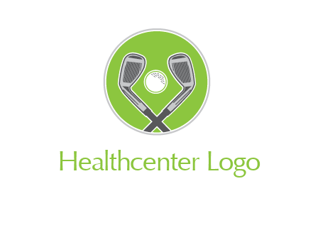 ice hockey clubs and ball in circle sports logo