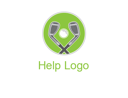 ice hockey clubs and ball in circle sports logo