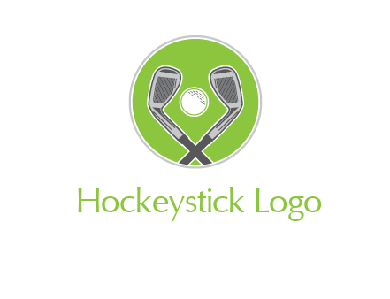 ice hockey clubs and ball in circle sports logo
