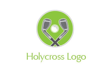 ice hockey clubs and ball in circle sports logo
