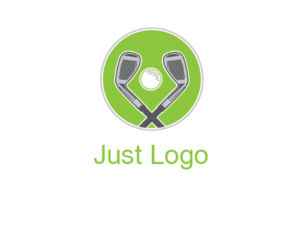 ice hockey clubs and ball in circle sports logo