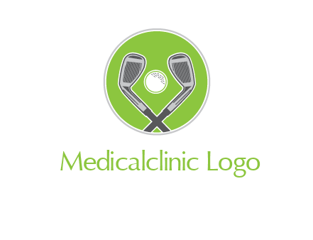 ice hockey clubs and ball in circle sports logo
