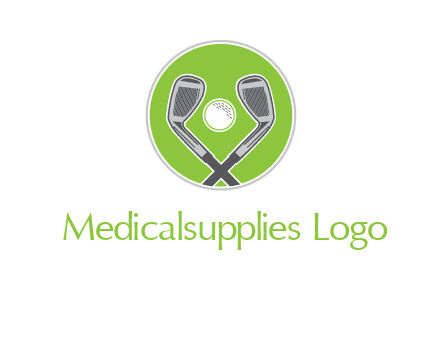 ice hockey clubs and ball in circle sports logo