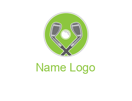 ice hockey clubs and ball in circle sports logo