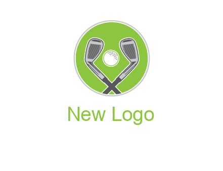ice hockey clubs and ball in circle sports logo