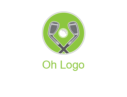 ice hockey clubs and ball in circle sports logo