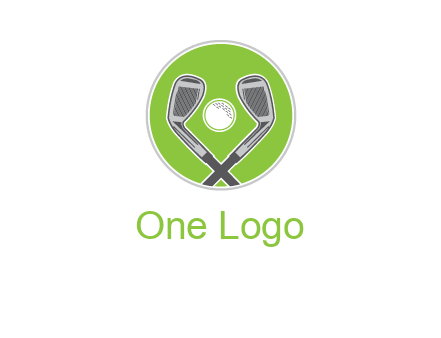ice hockey clubs and ball in circle sports logo
