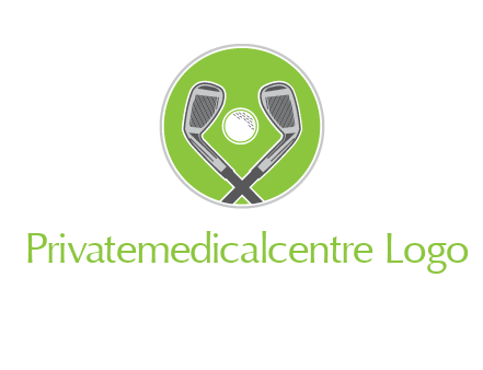 ice hockey clubs and ball in circle sports logo