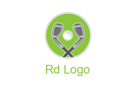 ice hockey clubs and ball in circle sports logo