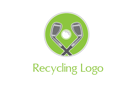 ice hockey clubs and ball in circle sports logo
