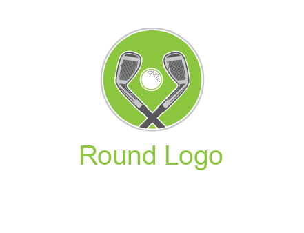 ice hockey clubs and ball in circle sports logo