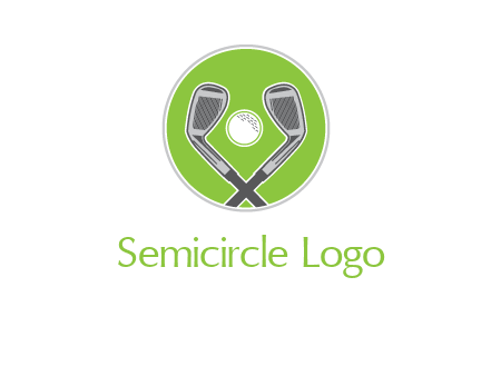 ice hockey clubs and ball in circle sports logo