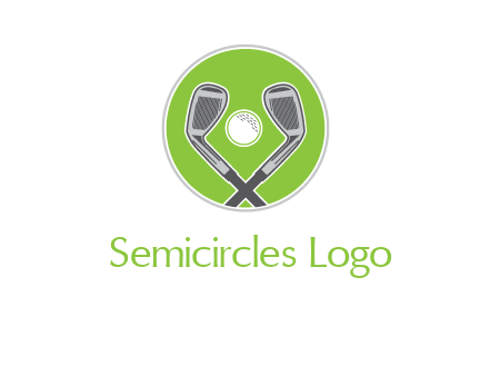 ice hockey clubs and ball in circle sports logo