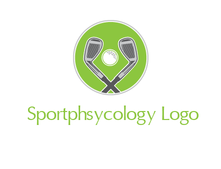ice hockey clubs and ball in circle sports logo