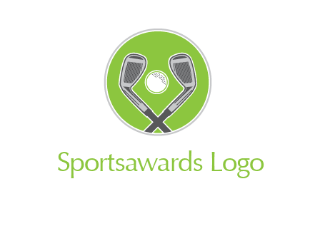 ice hockey clubs and ball in circle sports logo