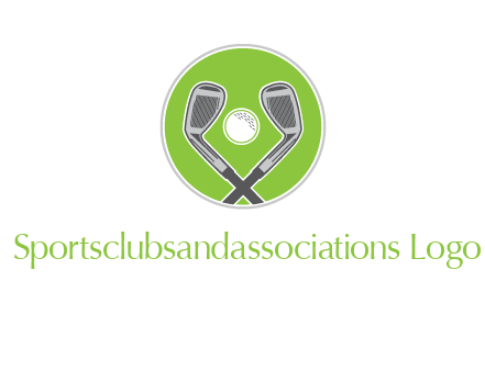 ice hockey clubs and ball in circle sports logo