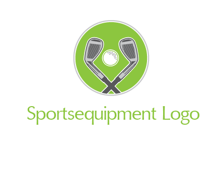 ice hockey clubs and ball in circle sports logo