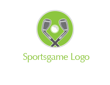 ice hockey clubs and ball in circle sports logo