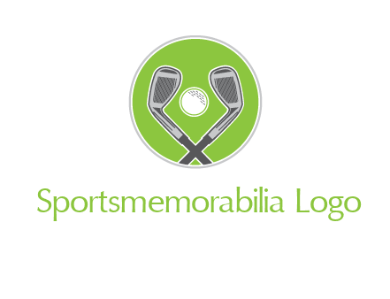 ice hockey clubs and ball in circle sports logo