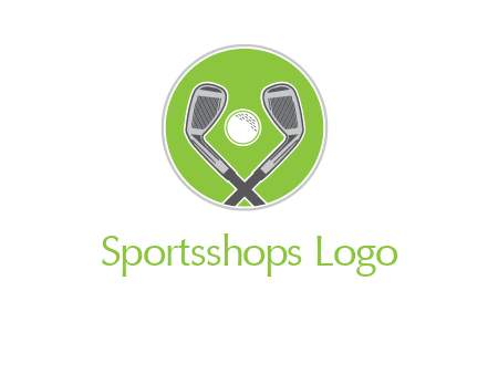 ice hockey clubs and ball in circle sports logo