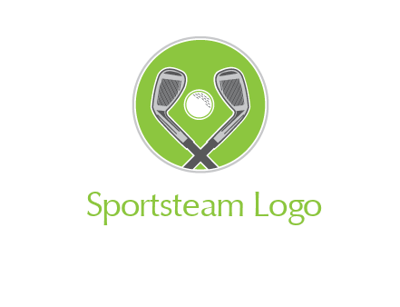 ice hockey clubs and ball in circle sports logo