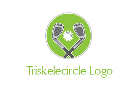ice hockey clubs and ball in circle sports logo