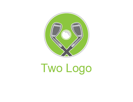 ice hockey clubs and ball in circle sports logo