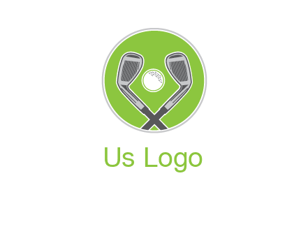 ice hockey clubs and ball in circle sports logo